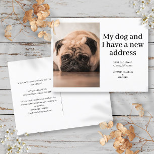 Carte Postale Faire-part Chien Pet Photo Nouvelle adresse J'ai déménagé Mod