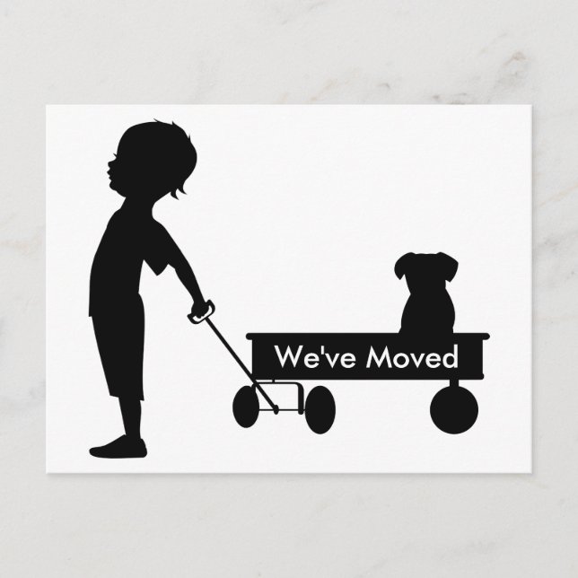 Carte Postale Faire-part Child Pulling Wagon Nouvelle adresse (Devant)