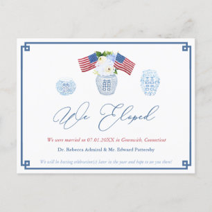 Carte Postale Faire-part Chinoiserie Chic 4 juillet Mariage Elopement