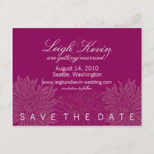Carte Postale Faire-part Chrysanthemum Blossom Enregistrer la date