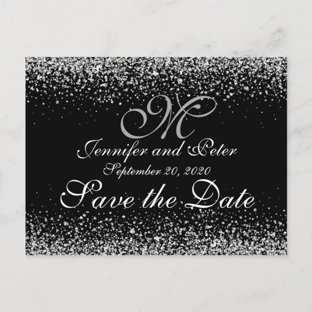 Carte Postale Faire-part Ciel nocturne romantique de la Parties scintillant (Devant)