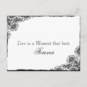 Carte Postale Faire-part Citation d'amour de style vintage Enregistrer la d