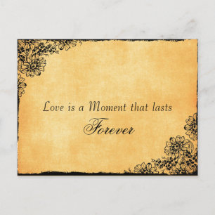 Carte Postale Faire-part Citation d'amour de style vintage Enregistrer la d
