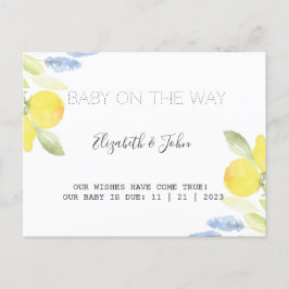 Carte Postale Faire-part Citrons à l'aquarelle