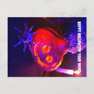 Carte Postale Faire-part Citrouilles Halloween néon