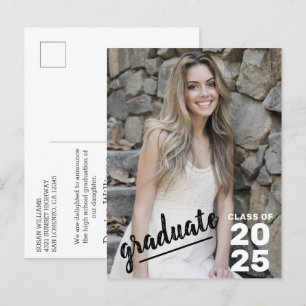 Carte Postale Faire-part Class of 2023 Modern Photo High School Graduation