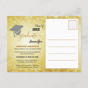 Carte Postale Faire-part Classe Élégante de 20XX, Photo, Remise des diplôme