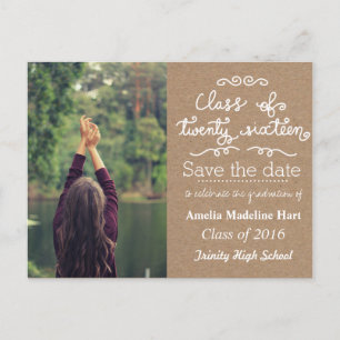 Carte Postale Faire-part Classe Papier Kraft De 2016 Enregistrer la photo