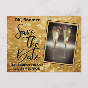 Carte Postale Faire-part Classe Réunion Enregistrer La Date Baby Boomer Cha