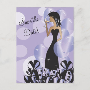 Carte Postale Faire-part Classy Diva Girl's Party   Enregistrer la date   V