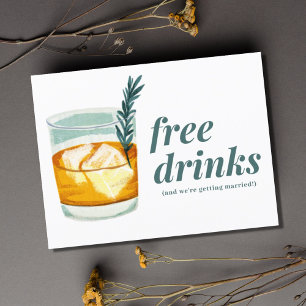 Carte Postale Faire-part Cocktail d'artisanat Boissons gratuites amusantes 
