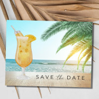 Cocktails sur la plage Mariage Économisez la date