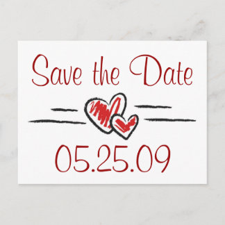 Carte Postale Faire-part Coeur Enregistrer la date