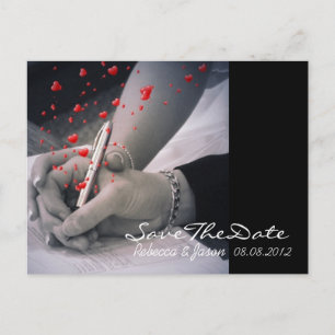Carte Postale Faire-part Coeurs modernes Las Vegas Mariage enregistrer la d