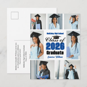 Carte Postale Faire-part Collage de photos de la promotion 2026 de la class