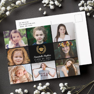 Carte Postale Faire-part Collage de photos de remise de diplômes