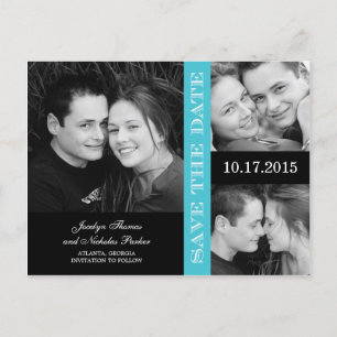 Carte Postale Faire-part Collage fiançailles Enregistrer La Date Annonce
