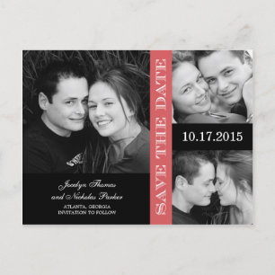Carte Postale Faire-part Collage Fiançailles Enregistrer La Date Annonce