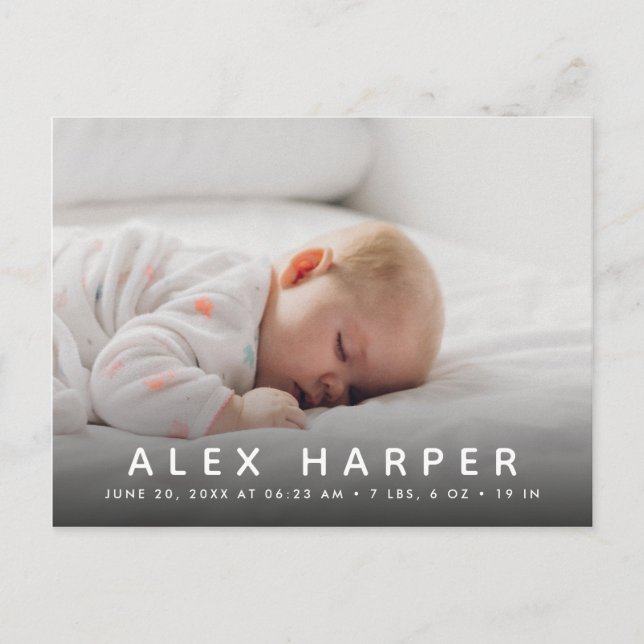 Carte Postale Faire-part Collage photo classique de naissance (Devant)