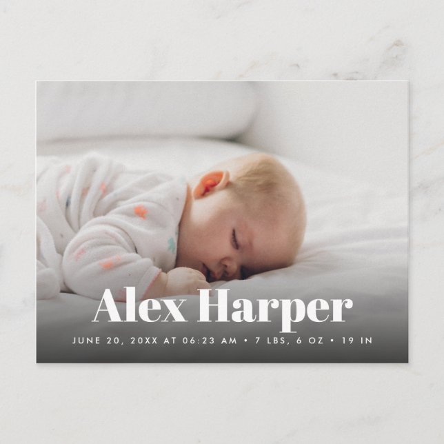 Carte Postale Faire-part Collage photo classique Naissance (Devant)