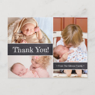Carte Postale Faire-part Collage photo personnalisé pour remercier pour la 