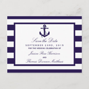Carte Postale Faire-part Collection de Mariages de la marine d'Ancres nauti