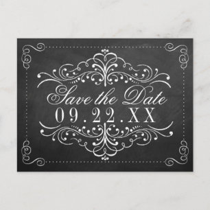 Carte Postale Faire-part Collection de Mariages Ornate Chalkboard