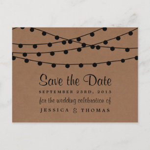 Carte Postale Faire-part Collection de Mariages Rustic Kraft