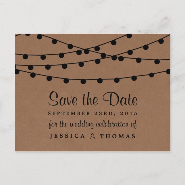 Carte Postale Faire-part Collection de Mariages Rustic Kraft (Devant)