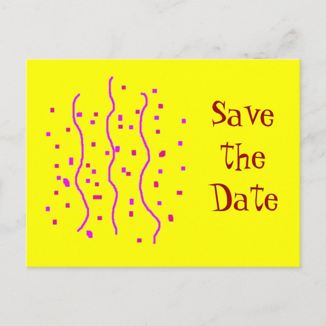 Carte Postale Faire-part Confettis, (Devant)