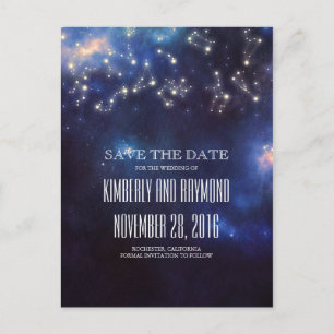 Carte Postale Faire-part Constellation Starry Night Sky Enregistrer la date