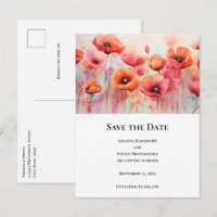 Coquelicots dans un champ Aquarelle Mariage