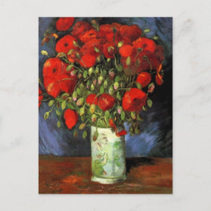 Carte Postale Faire-part Coquelicots rouges de Van Gogh, Épargnez la date V