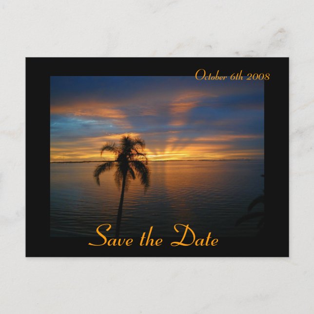 Carte Postale Faire-part Coucher de soleil (Devant)