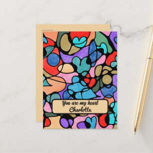 CARTE POSTALE FAIRE-PART COULEURS D'EAU NUMÉRIQUE NEUROGRAPHIQUE