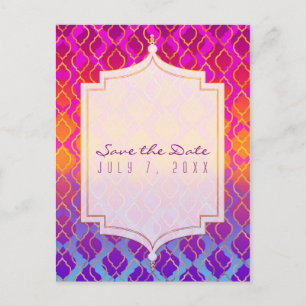 Carte Postale Faire-part Couleurs vives Glam marocain arabe Enregistrer la 