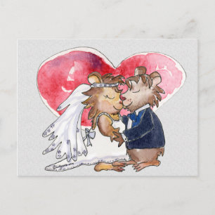 Carte Postale Faire-part Couple de danse de mariage dessiné