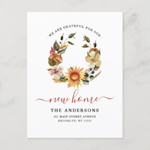 Carte Postale Faire-part Couronne de bienvenue dans notre nouvelle maison p