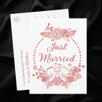 Couronne florale d'inséparables rouge mariage just