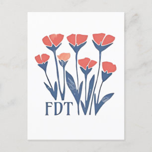 Carte Postale Faire-part Couronne florale FDT Subtile Féminine Bohème Anti-