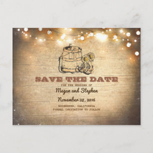 Carte Postale Faire-part Cowboy Boots Rustic Country Enregistrer la date