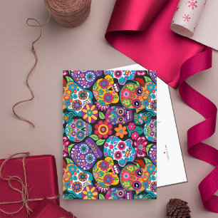 Carte Postale Faire-part Crânes Souriants Jardinier de Squelettes