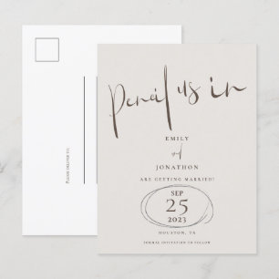 Carte Postale Faire-part Crayon Minimal Nous Dans La Crème Brown Enregistre