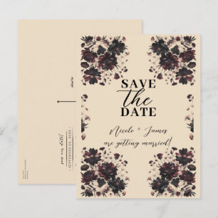 Carte Postale Faire-part Crème Beige Vintage Shabby Chic Floral Élégant