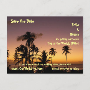 CARTE POSTALE FAIRE-PART CRÉPUSCULE TROPICAL