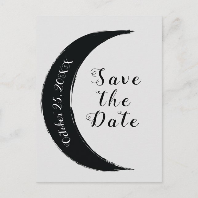 Carte Postale Faire-part Crescent noir Astrologie Lune Zodiac Enregistrer l (Devant)