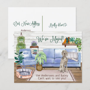 Carte Postale Faire-part Cute Weimaraner Cosy New Home Moving