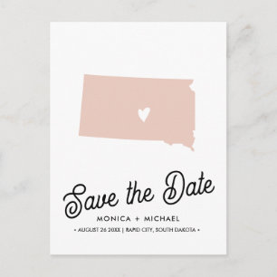Carte Postale Faire-part DAKOTA SUD Etat Destination Mariage N'IMPORTE QUEL