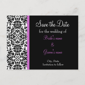 Carte Postale Faire-part Damask Enregistrer la Date