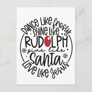 Carte Postale Faire-part Dansez comme Frosty Brillez comme Rudolph Noël